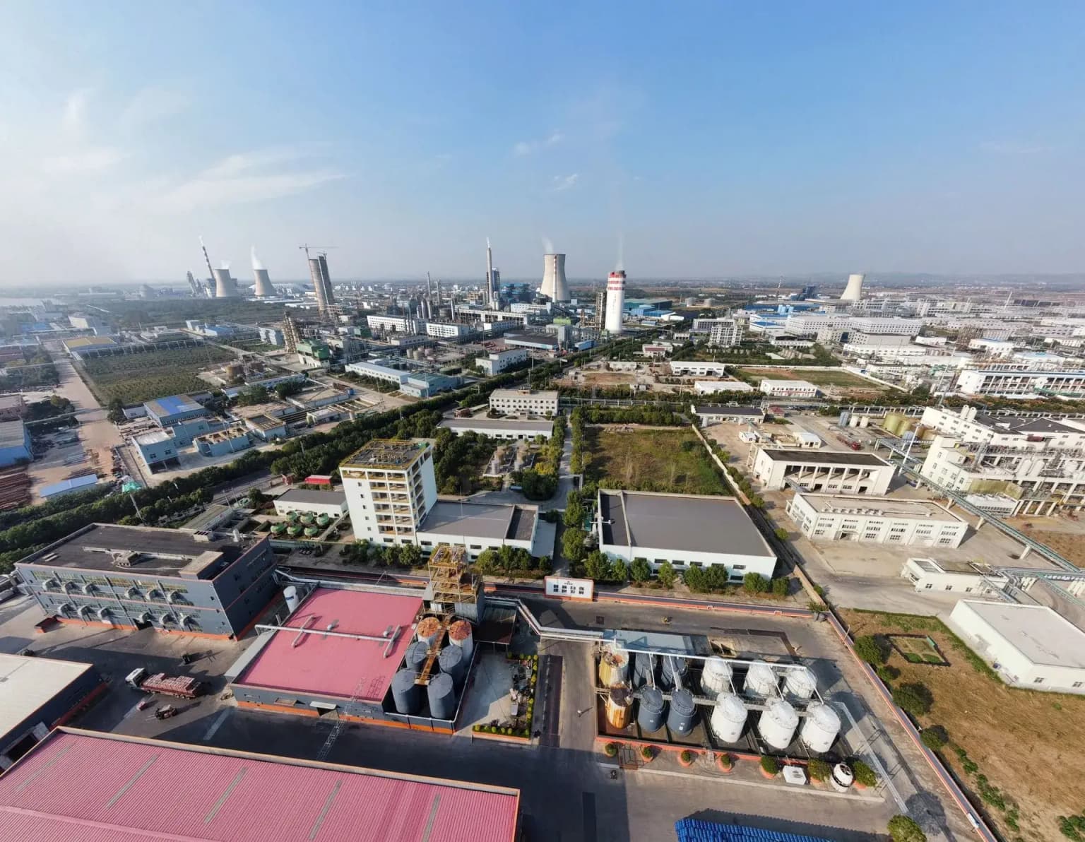 Aerial view of the Changyuan New Materials factory, a leading resin manufacturer